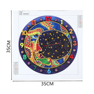 DIY Part Special Shaped Diamond Clock 5D Mosaic Painting Kit (Moon DZ611)