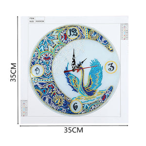 DIY Part Special Shaped Diamond Clock 5D Mosaic Painting Kit (Swan DZ612)