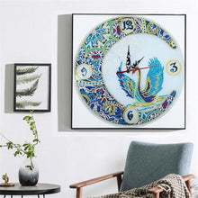 Load image into Gallery viewer, DIY Part Special Shaped Diamond Clock 5D Mosaic Painting Kit (Swan DZ612)
