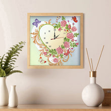 Load image into Gallery viewer, DIY Part Special Shaped Diamond Clock Mosaic Painting Kit (Butterfly DZ616)
