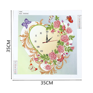 DIY Part Special Shaped Diamond Clock Mosaic Painting Kit (Butterfly DZ616)