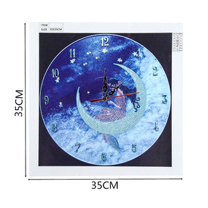 DIY Part Special Shaped Diamond Clock 5D Mosaic Painting Kit (Fairy DZ617)