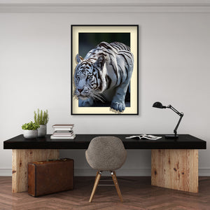 White Tiger 40x50cm(canvas) full round drill diamond painting