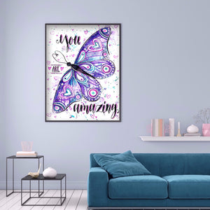 Butterfly Letter 30x40cm(canvas) full round drill diamond painting