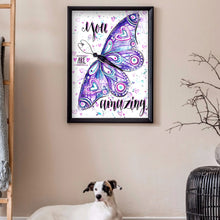 Load image into Gallery viewer, Butterfly Letter 30x40cm(canvas) full round drill diamond painting
