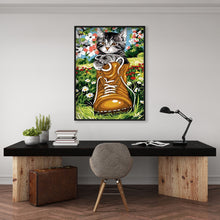 Load image into Gallery viewer, Flower Cat 30x40cm(canvas) full round drill diamond painting
