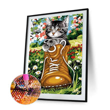 Load image into Gallery viewer, Flower Cat 30x40cm(canvas) full round drill diamond painting
