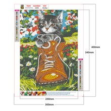 Load image into Gallery viewer, Flower Cat 30x40cm(canvas) full round drill diamond painting
