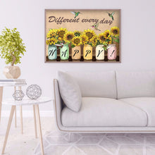 Load image into Gallery viewer, Sunflower Letters 40x30cm(canvas) full round drill diamond painting
