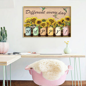 Sunflower Letters 40x30cm(canvas) full round drill diamond painting