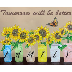 Sunflower Letters 40x30cm(canvas) full round drill diamond painting