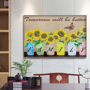 Sunflower Letters 40x30cm(canvas) full round drill diamond painting