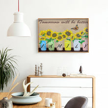 Load image into Gallery viewer, Sunflower Letters 40x30cm(canvas) full round drill diamond painting
