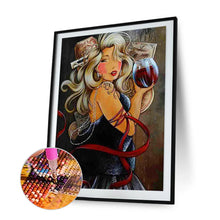 Load image into Gallery viewer, Happiness Lady 30x40cm(canvas) full round drill diamond painting

