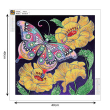 Load image into Gallery viewer, Butterfly 40x40cm(canvas) partial special shaped drill diamond painting
