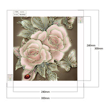 Load image into Gallery viewer, Rose 30x30cm(canvas) partial special shaped drill diamond painting
