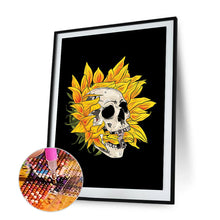 Load image into Gallery viewer, Sunflower Skull 30x40cm(canvas) full round drill diamond painting
