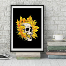 Load image into Gallery viewer, Sunflower Skull 30x40cm(canvas) full round drill diamond painting

