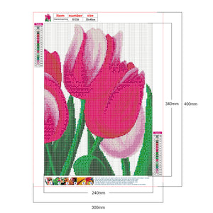 Tulips 30x40cm(canvas) full round drill diamond painting