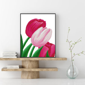 Tulips 30x40cm(canvas) full round drill diamond painting