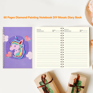 60 Pages Diamond Painting Notebook DIY Mosaic Diary Book (001 Horn Horse)