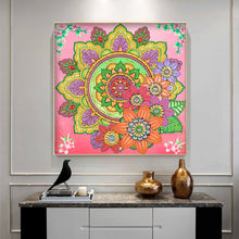 Load image into Gallery viewer, Mandala Flower 30x30cm(canvas) partial special shaped drill diamond painting
