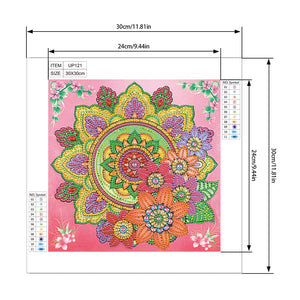 Mandala Flower 30x30cm(canvas) partial special shaped drill diamond painting