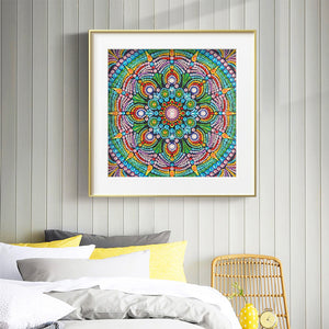 Mandala Flower 30x30cm(canvas) partial special shaped drill diamond painting