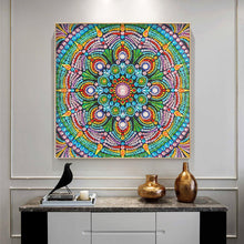 Load image into Gallery viewer, Mandala Flower 30x30cm(canvas) partial special shaped drill diamond painting
