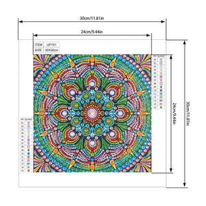 Mandala Flower 30x30cm(canvas) partial special shaped drill diamond painting