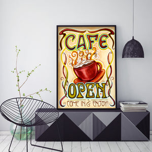 Cfee Letters 30x40cm(canvas) full round drill diamond painting