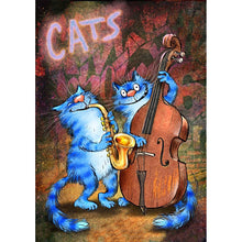 Load image into Gallery viewer, Cute Blue Cat 30x40cm(canvas) full round drill diamond painting
