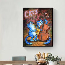 Load image into Gallery viewer, Cute Blue Cat 30x40cm(canvas) full round drill diamond painting
