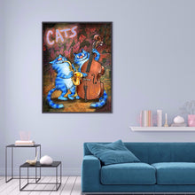 Load image into Gallery viewer, Cute Blue Cat 30x40cm(canvas) full round drill diamond painting
