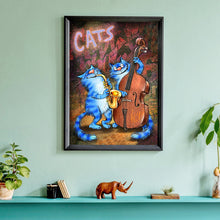 Load image into Gallery viewer, Cute Blue Cat 30x40cm(canvas) full round drill diamond painting
