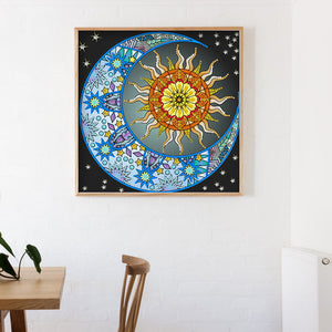 Sun & Moon 30x30cm(canvas) partial special shaped drill diamond painting