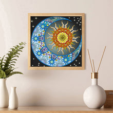Load image into Gallery viewer, Sun &amp; Moon 30x30cm(canvas) partial special shaped drill diamond painting
