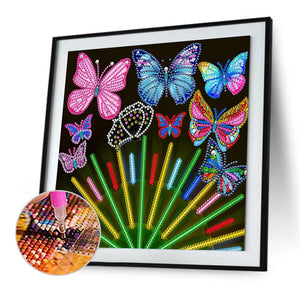 Flower Glasses 30x30cm(canvas) partial special shaped drill diamond painting