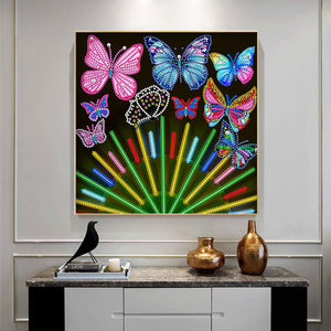 Flower Glasses 30x30cm(canvas) partial special shaped drill diamond painting