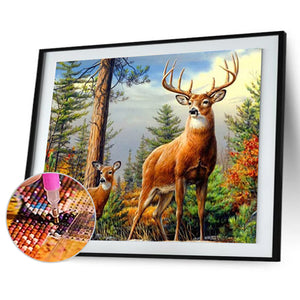 Deer 40x30cm(canvas) full round drill diamond painting