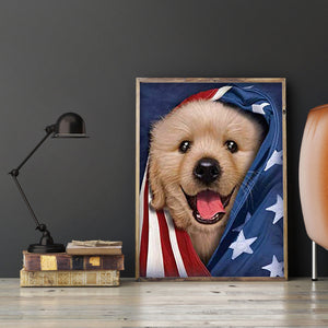 Flag Dog 30x40cm(canvas) full round drill diamond painting