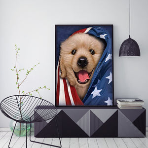 Flag Dog 30x40cm(canvas) full round drill diamond painting