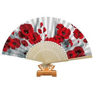 Rose - Painting By Numbers Folding Fan