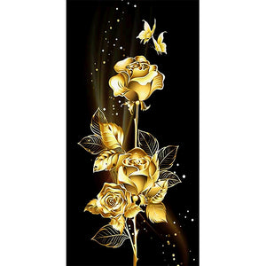 Golden Rose 45x85cm(canvas) full square drill diamond painting
