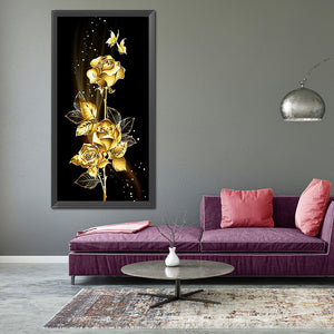 Golden Rose 45x85cm(canvas) full square drill diamond painting
