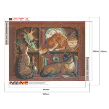 Load image into Gallery viewer, Cat 50x40cm(canvas) full round drill diamond painting
