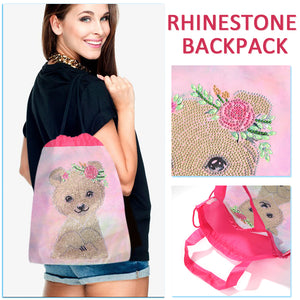 Rhinestone Drawstring Backpack DIY Special Shape Diamond Knapsack (Cat 1)