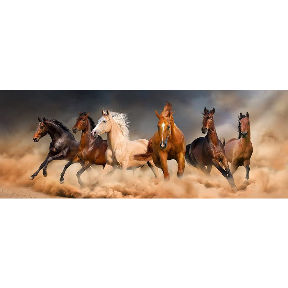 Sunset Running Horse 80x30cm(canvas) full round drill diamond painting