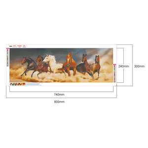 Sunset Running Horse 80x30cm(canvas) full round drill diamond painting