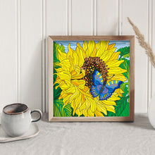 Load image into Gallery viewer, Sunflower Butterfly 30x30cm(canvas) partial special shaped drill diamond painting
